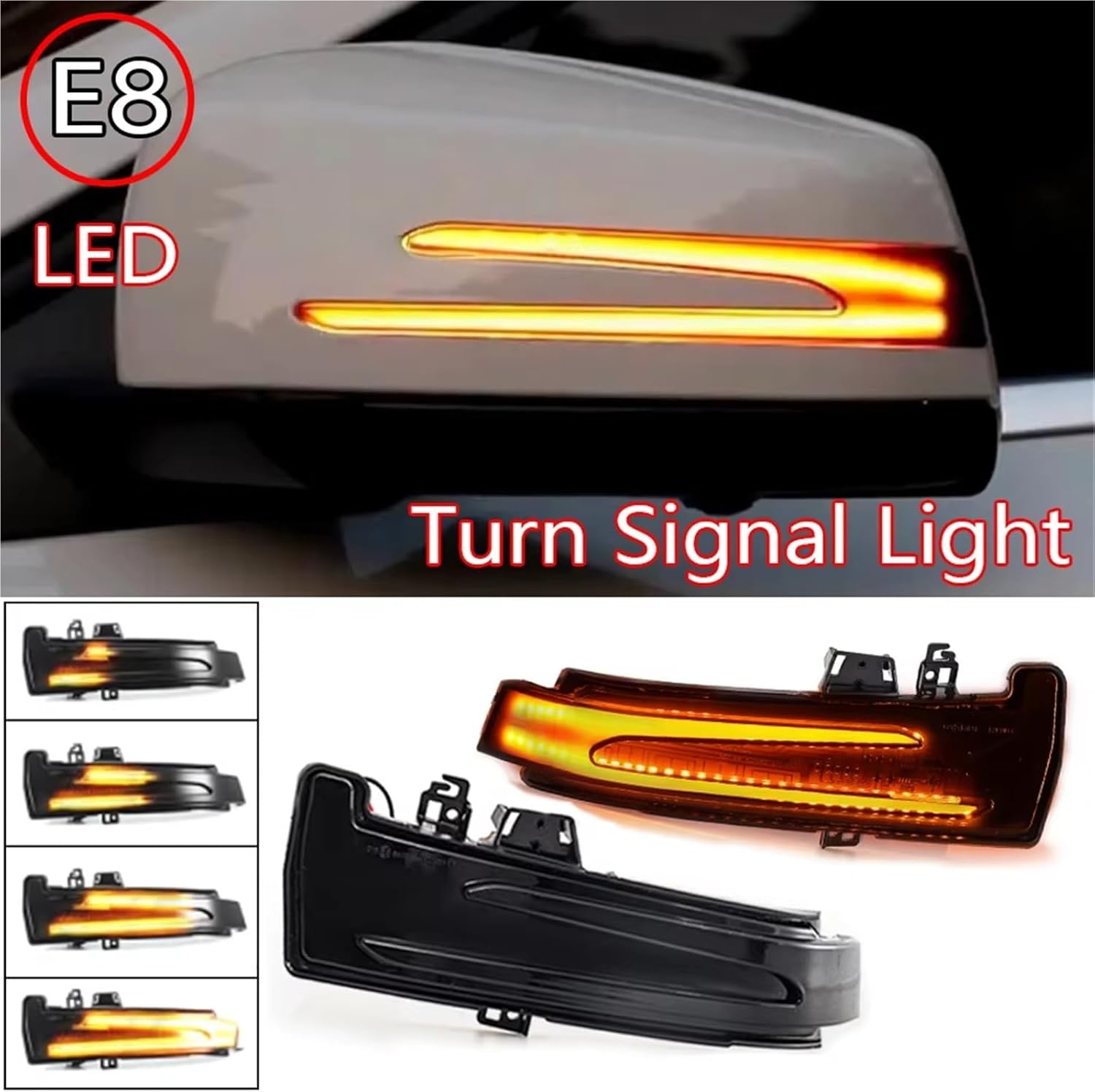 Turn Signal Dynamic Light Compatible with W212 W204 W205 2pcs Car Rear View Mirror Turn Signal Light Blinker Lamp Rearview Mirror Indicator Light
