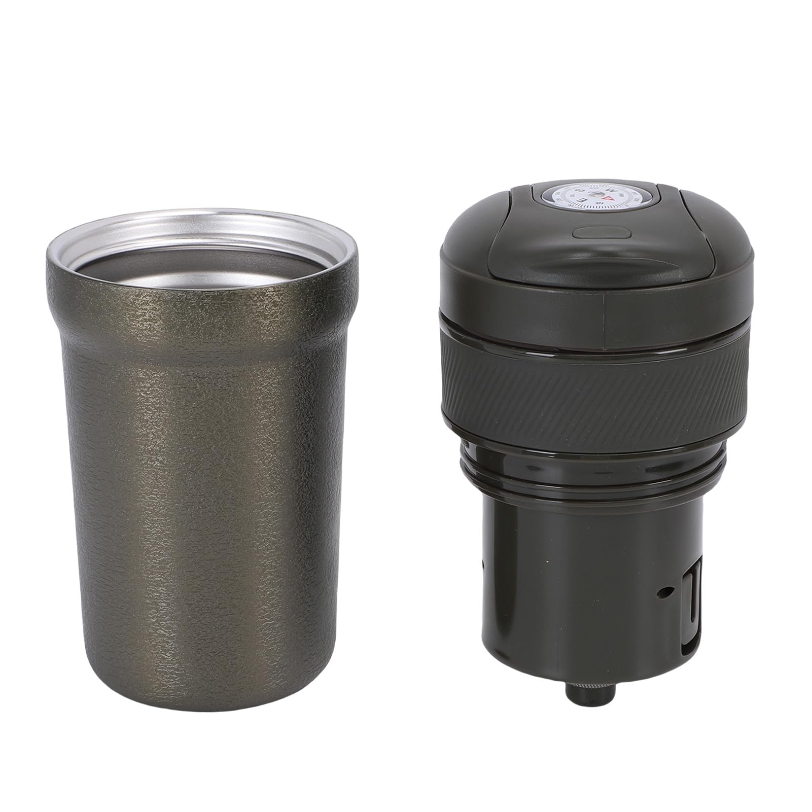 Molinillo de café portátil en taza termo de acero inoxidable 316 hermético de 400ml verde