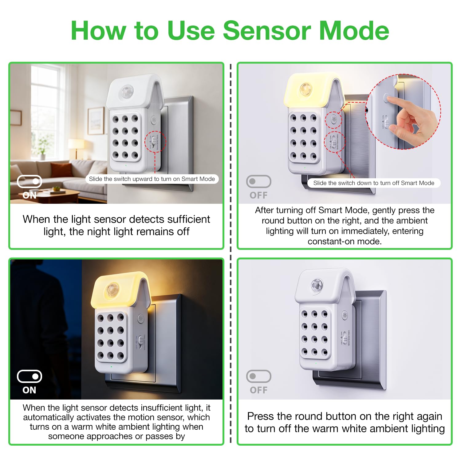 Jostart Purificatore d'aria allergico per appartamento, confezione da 3 purificatore d'aria con sensore luce per camera fumatori camera cucina bagno camera animali domestici