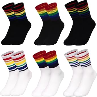 Rbenxia Rainbow Striped Athletic Ankle Sock Gay Pride Novelty Sock