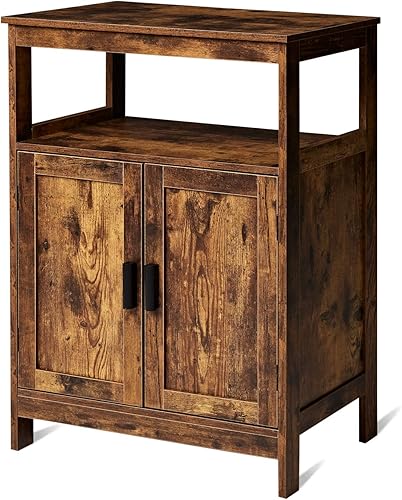 Tianlang Gabinete de almacenamiento industrial retro, armario con 1 estante ajustable y 2 puertas, gabinete multifuncional para sala de estar,