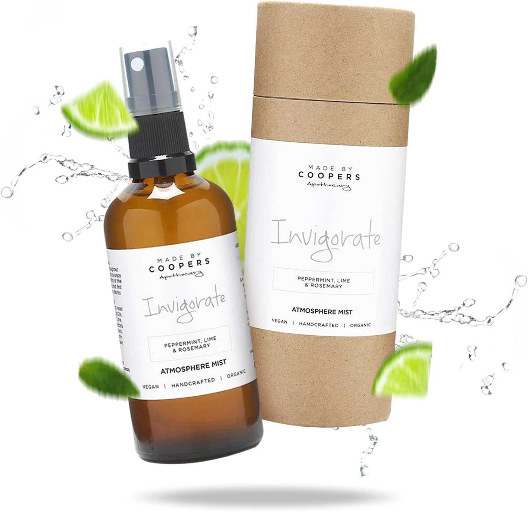 Focus Atmosphere Mist, Room Spray and Pillow Spray, Handcrafted with Mint, Lime, and Rosemary Essential Oil Blend, Air Fresheners for Home Relaxation, 100 ml - Made By Coopers