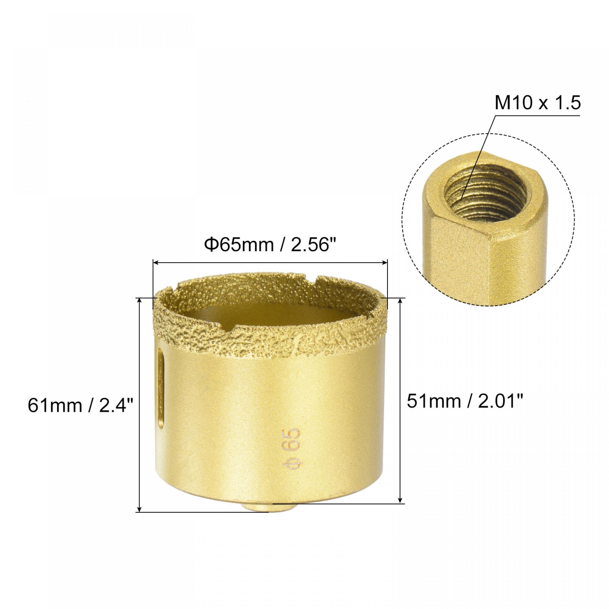 Broca De Diamante Sinterizado 50mm Para Taladrar Azulejos, Mármol Y Ladrillo - Incluye Adaptador M10