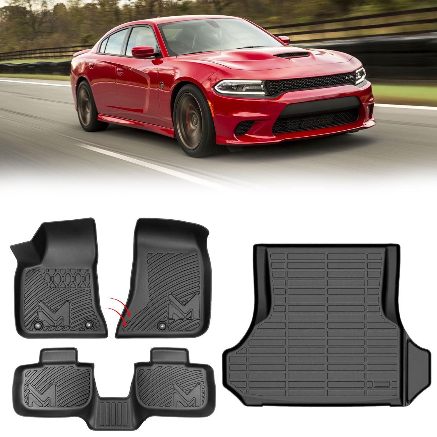 CMVT Auto TPE Floor Mats (Dodge Charger RWD 2011–2023)