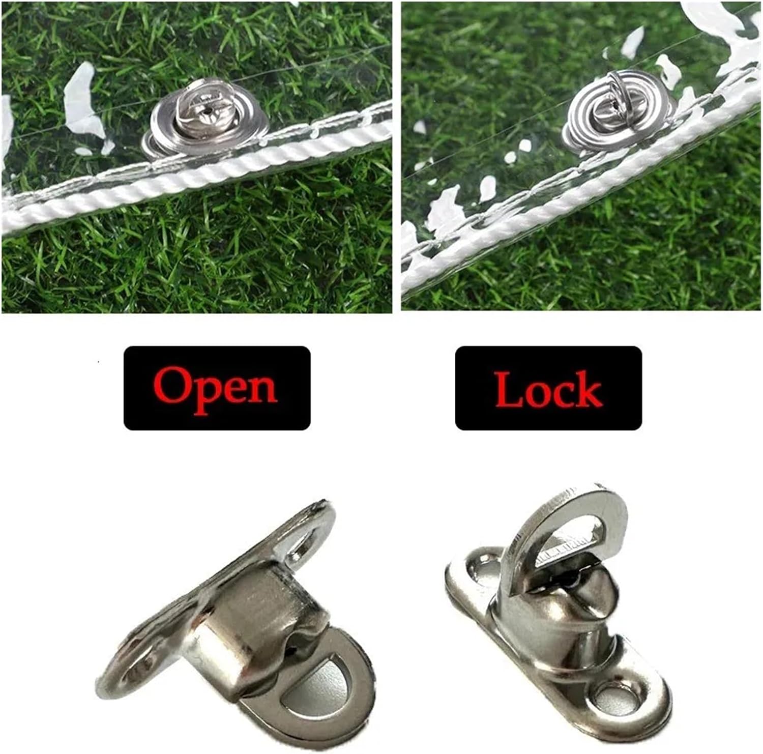 20pcs Oval Eyelet Rotating Latch Garden Pergola Windproof Tarpaulin Installation Accessories(Golden)