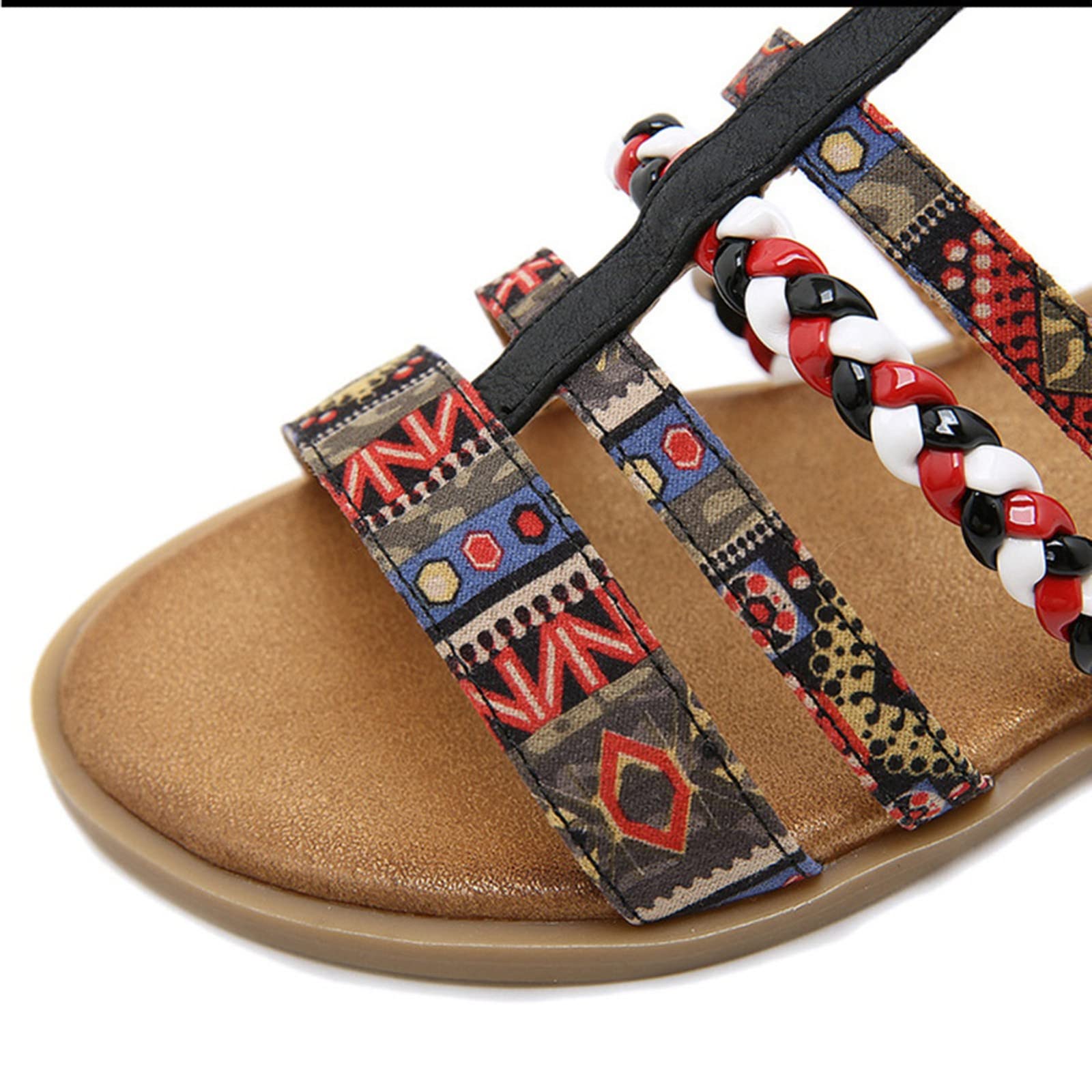 Sandali da donna in pelle stile gladiatore, con punta aperta