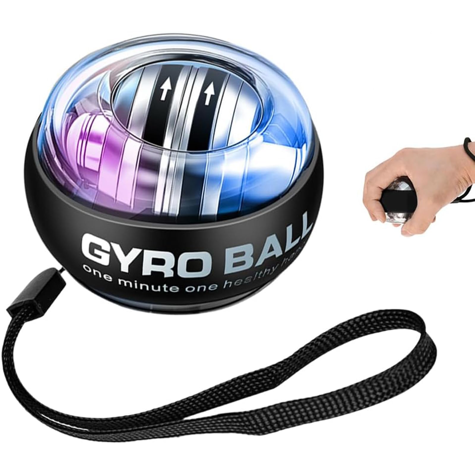 Auto-Start Gyroscopic Wrist Ball Exerciser with Adjustable Resistance for Forearm and Grip Strength-image-3