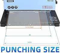 Vista 2 de Rayson TD-132 Wire Binding Machine, 32-Hole Spiral Coil Binder, 3:1 Pitch, Punches 12 Sheets, Binds up to 120 Sheets, Sturdy Metal Construction