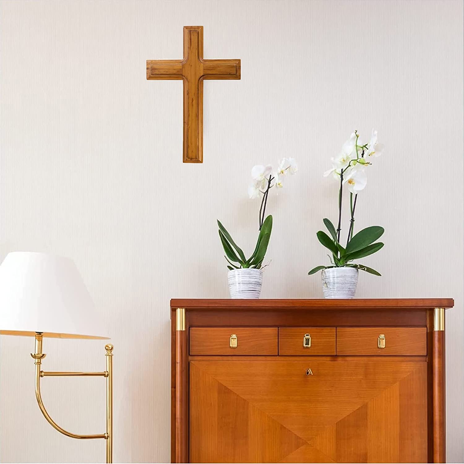 Hahhhha Wall Mounted Crosses Jesus Cross, Catholic Crucifix Jesus Christ Wooden Crosses Party Meditation - Image 2