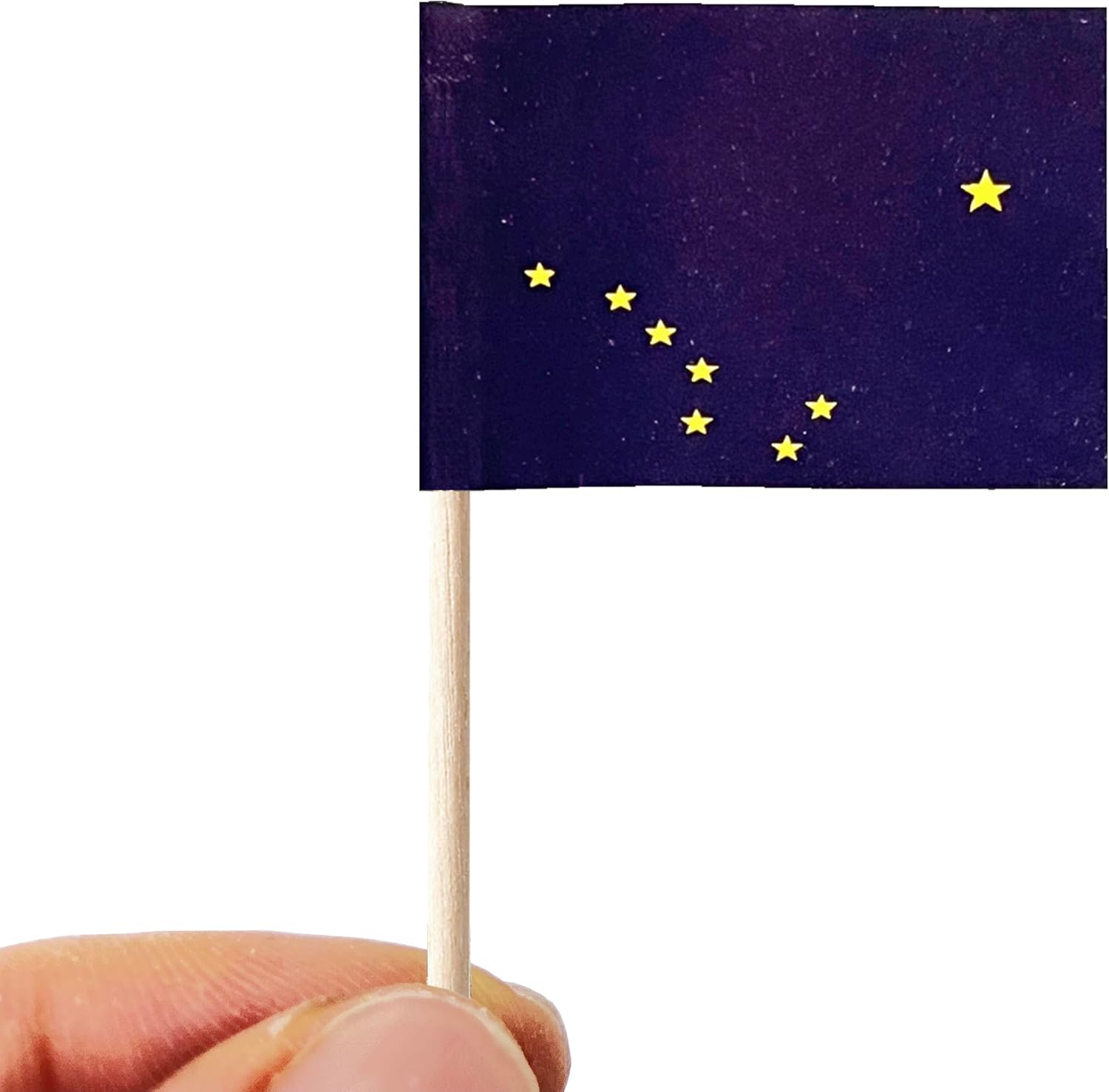 stidsds 100 Pcs American USA Alaska Flag US Alaska State Toothpick Flags Mini Small Alaska Cupcake Toppers Stick Flags Banner U.S. States Party Cocktail Fruit Decoration - Image 3