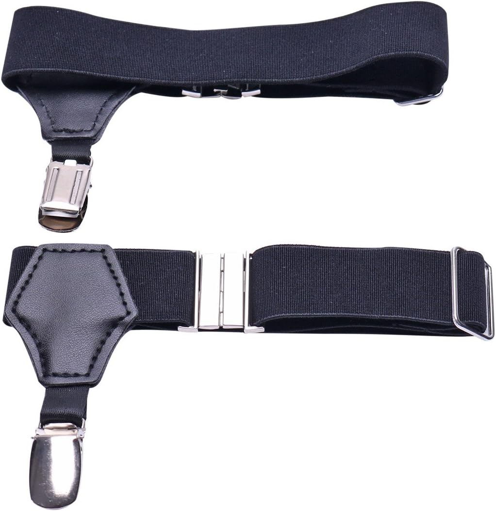 TiaoBugMen 1 Pair Adjustable Single Duck-Mouth Clip Sock Garter Grip Suspender Accessories Black One Size
