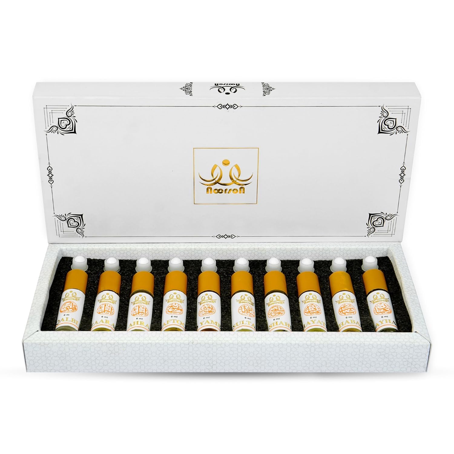 Noorson Ibadat Classic Combo -10x6ml | Non-Alcoholic Attar Liquid Floral Perfume For Men & Women | Liquid Attars Collection|Long Lasting Fragrance| Unique Scents (Classic series Combo-10)-image-16
