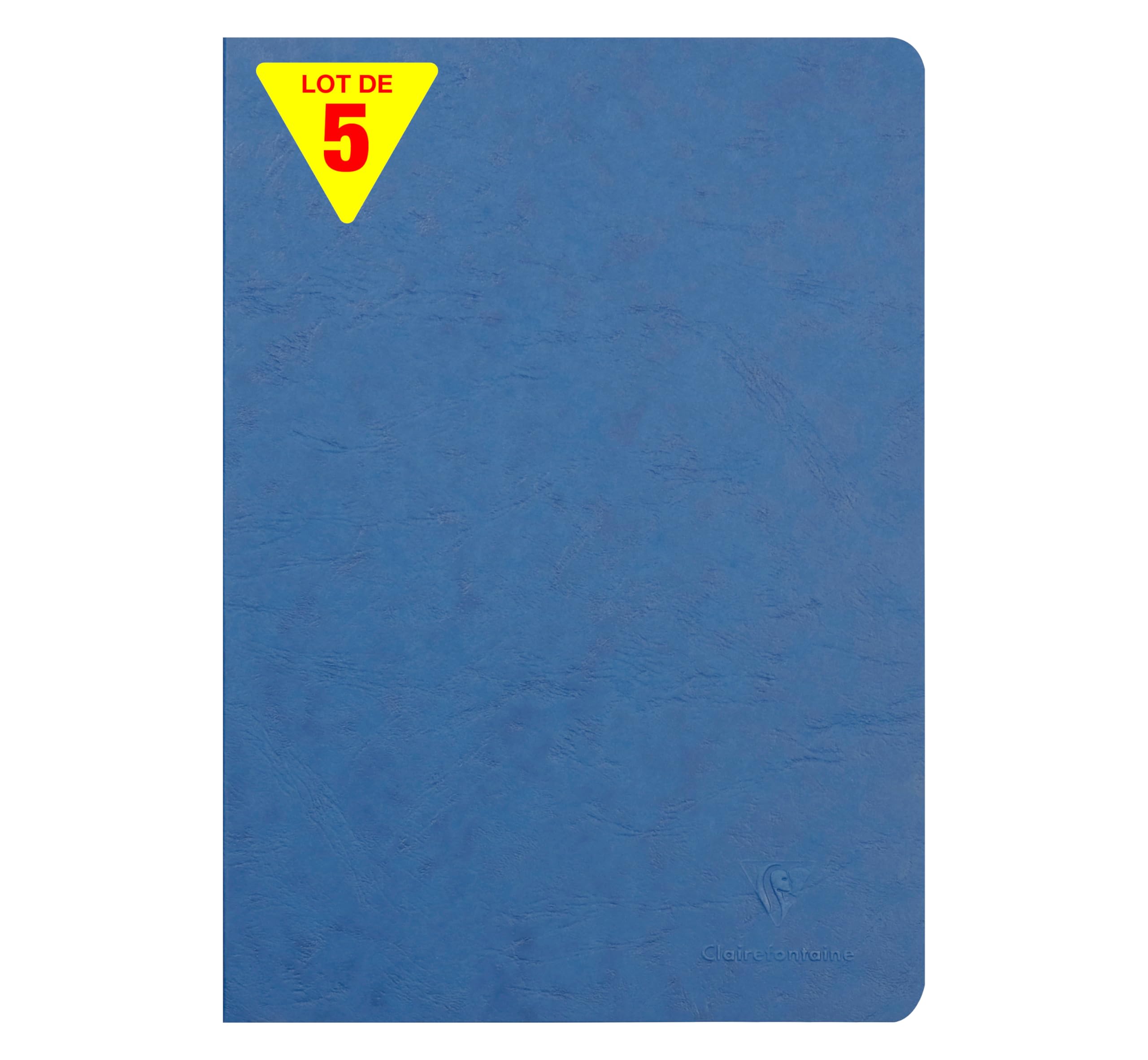 Clairefontaine 733004CPack Age Bag Collection Pack of 5 Blue Stapled Notebooks - A4 21x29.7 cm - 96 Plain White Pages - 90g Paper - Leather Glossy Card Covers