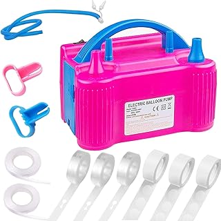 Electric Balloon Air Pump Kit,600W Balloon Inflator Electric Pump with UK Plug Dual Nozzle Inflator Blower Portable Pump and Balloon Garland Accessories for Party,Birthday,Wedding,Festival Decoration