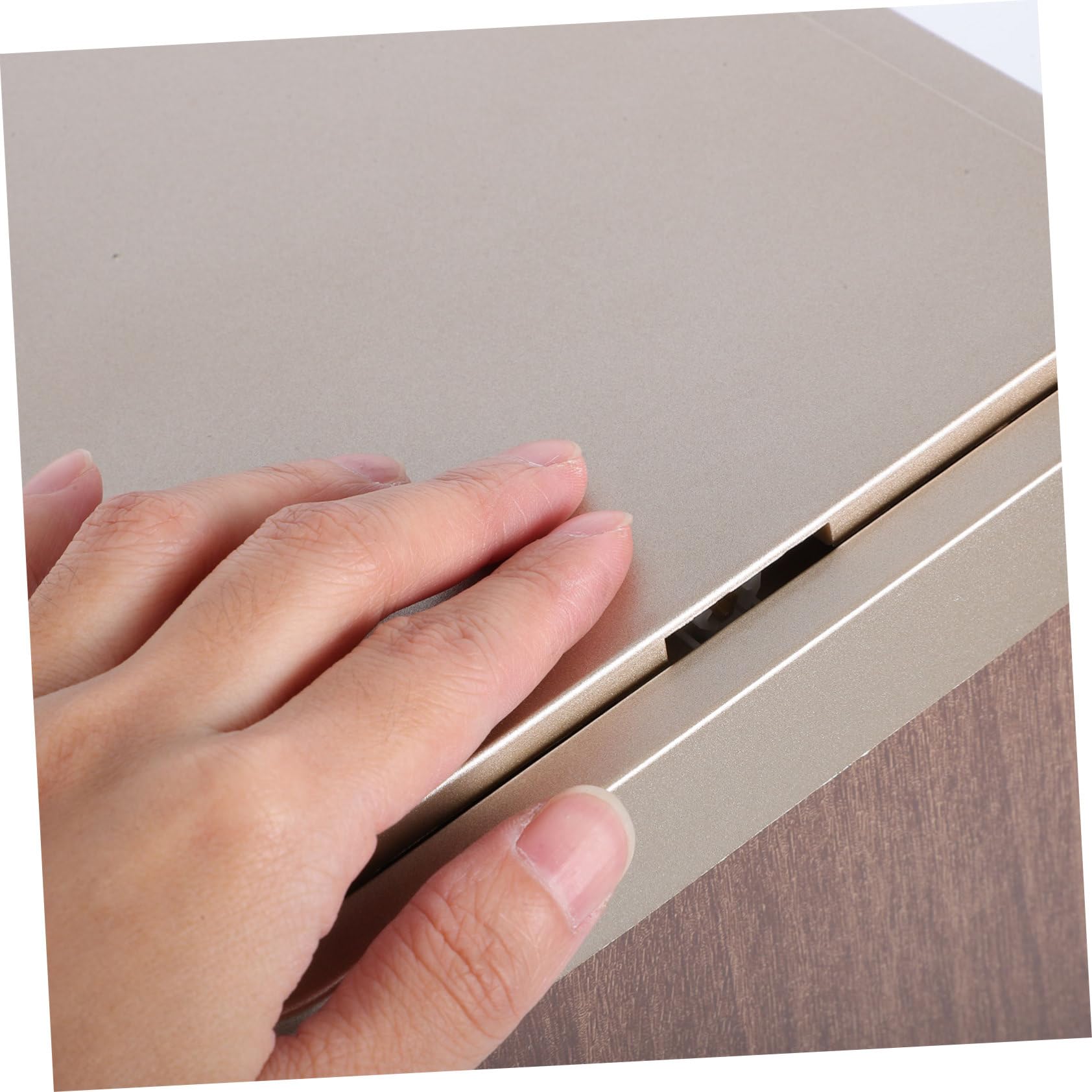 Bote de Basura de Plástico Rectangular para Baño y Dormitorio Elegante | Tapa, Diseño Sofisticado, Compacto y Discreto, Fiable, Resistente Deformación, Práctico y Duradero