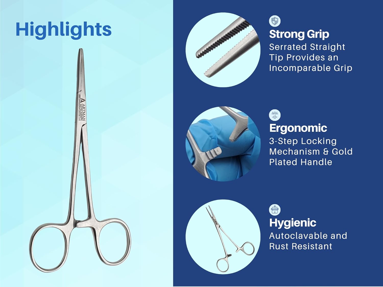 Artery Forceps Straight 5 inches Pack of 12 Mosquito Orthodontic Dental Surgical hemostat Artman Instruments