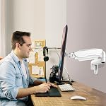 MOUNT PRO Mur de monitoring unique Mount pour 13 à 32 Écrans d'ordinateur de pouce, mur réglable en hauteur Mount Le bras de surveillance tient jusqu'à 19.8lbs, Bracket mural à mouvement complet, VESA Mount 75x75, 100x100, blanc