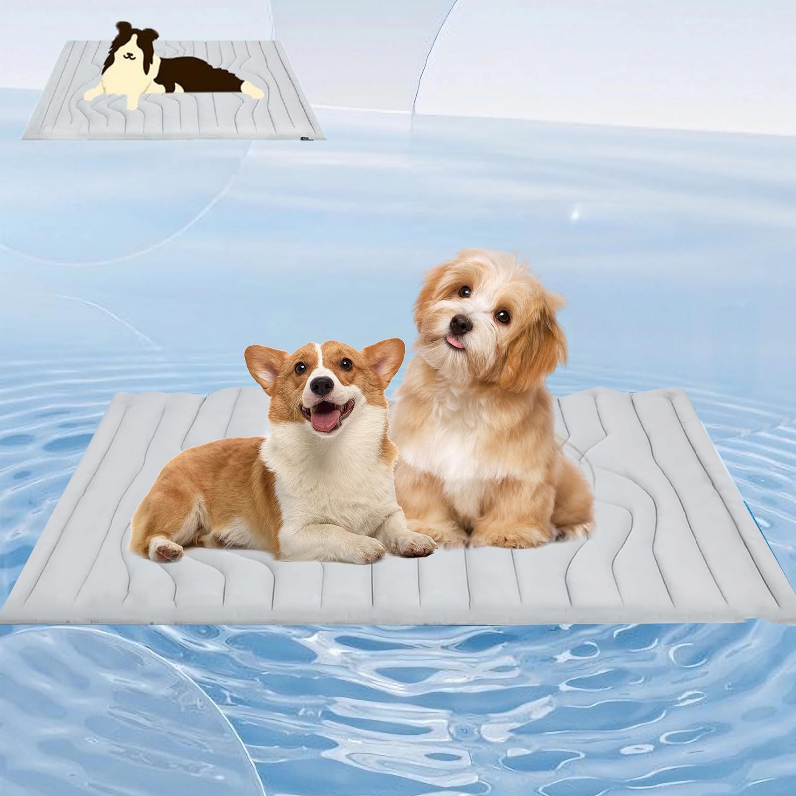 Die Innovative Kühlmatte Für Hunde, Kühlmatte Hund Aus Kühlgewebe Wendbar, Maschinenwaschbar, Selbstkühlende Pads Sicher Und Komfortabel Für Deinen Hund (L)