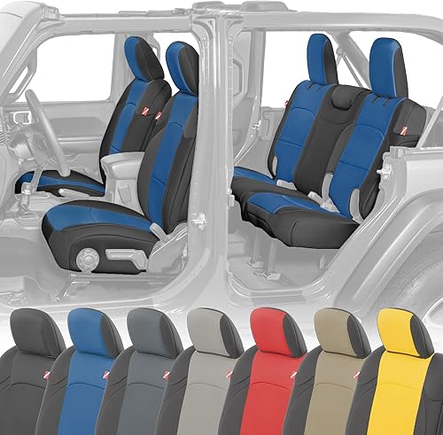 Miniatura 9 de Diver Down Juego de fundas de asiento de neopreno para Jeep JL de 4 puertas Wrangler 2018-2022, juego de asiento delantero y trasero, fundas de