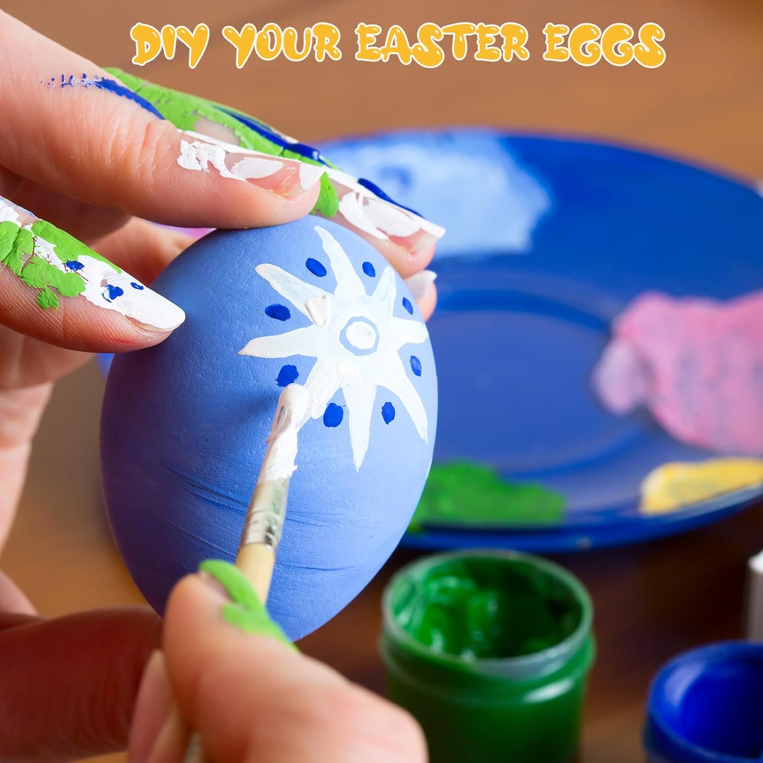 Menkxi 120 Pcs Plastic Easter Eggs with Clear Cartons for Crafts DIY Fake Paintable for Kids Adults Easter Gift, 30 Pieces Per Carton