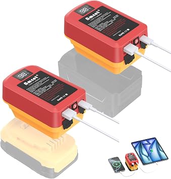2Packs 65W Fast Battery Charger Compatible with Dewalt 20V Max and Compatible with Milwaukee 18V Batteries, with USB/Type-C Dual Output, LED Digital Display Charger Only