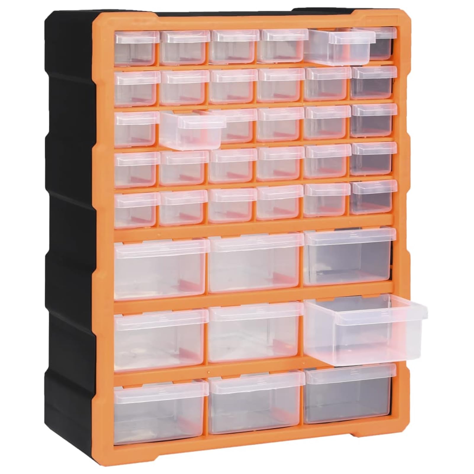 Gecheer Organizador de Herramientas con 39 Cajones - PP, 38x16x47 cm, Naranja y Negro, No Requiere Montaje Modelo YHSLRZJ-147585ES