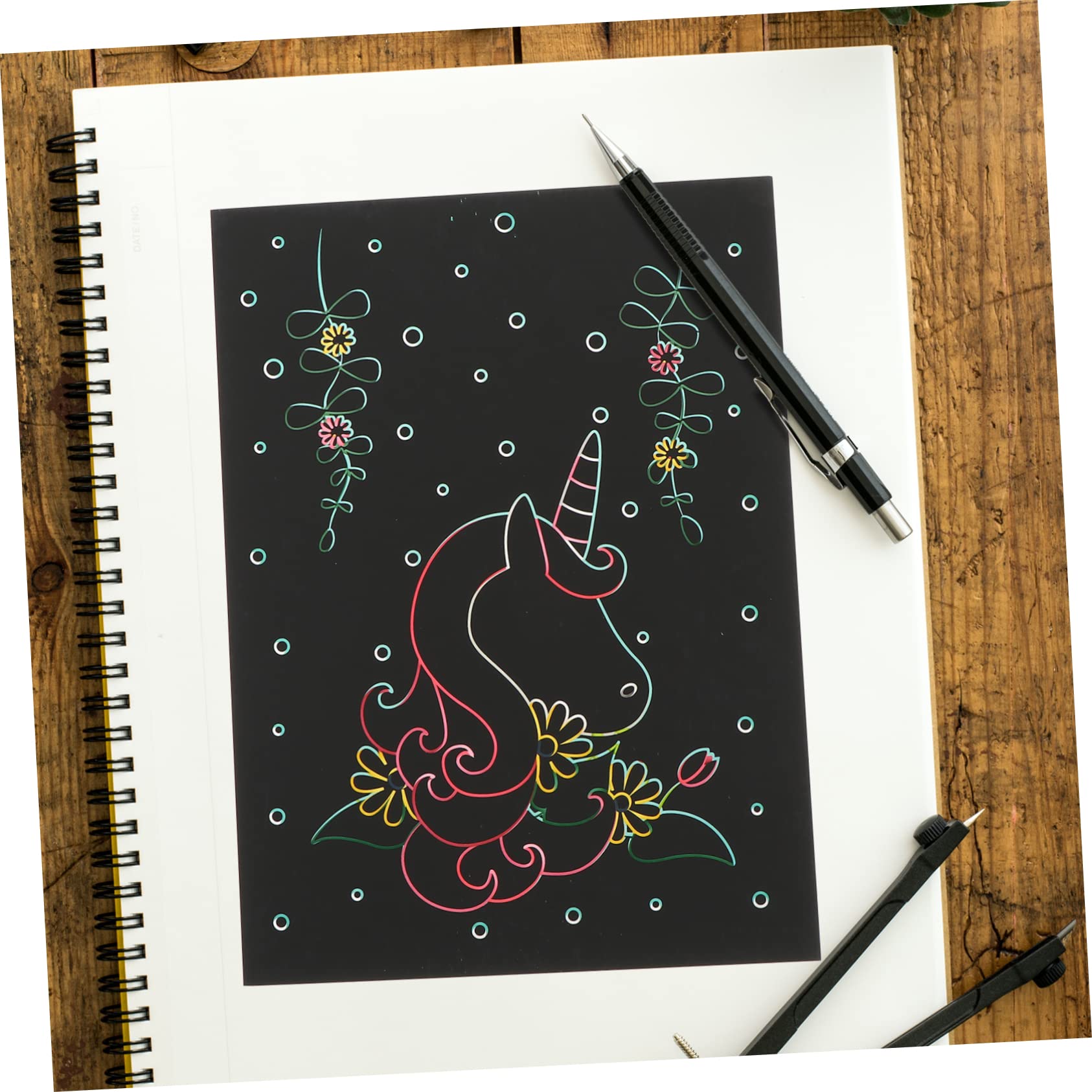 BCOATH Scratch Paper Kit for Kids 1 Set of DIY Scratch Off Cards Educational Art Supplies Safe Fun