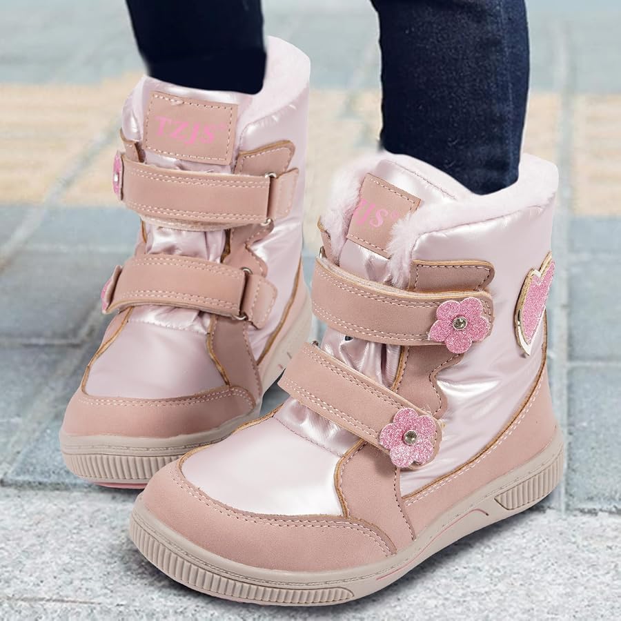 HsdsBebe Schneestiefel Für Kleinkinder – Rutschfeste Gummisohle, Mit Klett, Warm & Leicht
