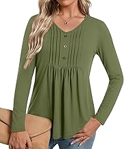 Women's Long Sleeve Shirts Fall Winter Tops Dressy Casual Tunic Tops Trendy T-Shirts Outfits S-3XL