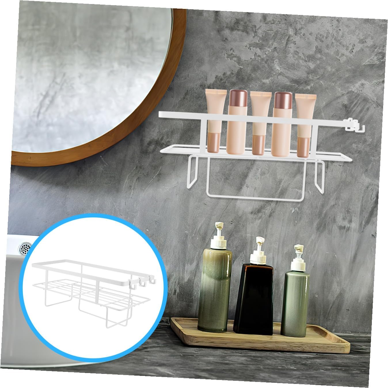 PRETYZOOM Iron Over Toilet Storage Rack Multi-Functional Bathroom Organizer Shelf No-Drill Design Space-Saving Storage Unit for Bathroom Essentials