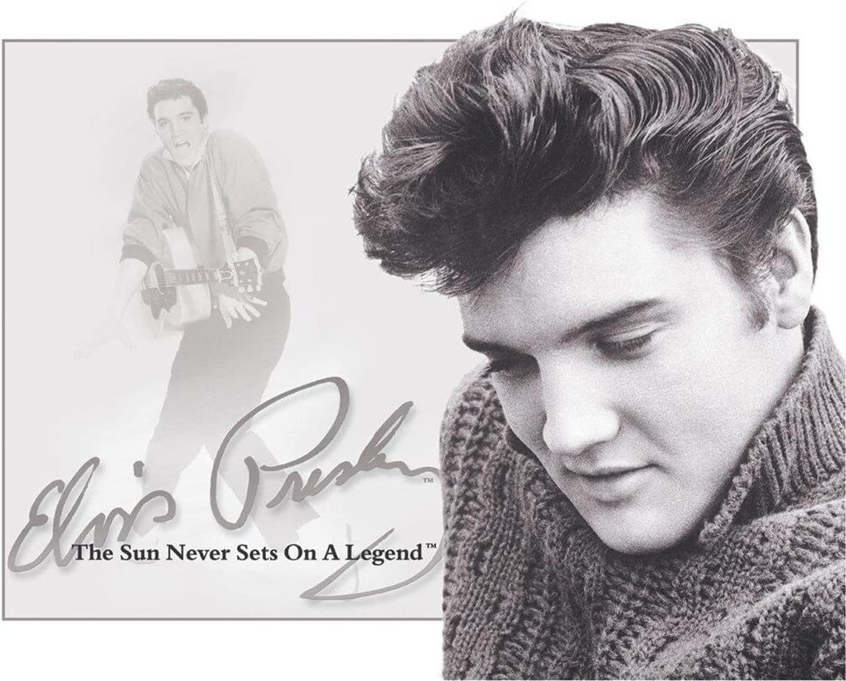 Desperate Enterprises Elvis Presley - Sun Never Sets Tin Sign - Nostalgic Vintage Metal Wall Decor - Made in USA