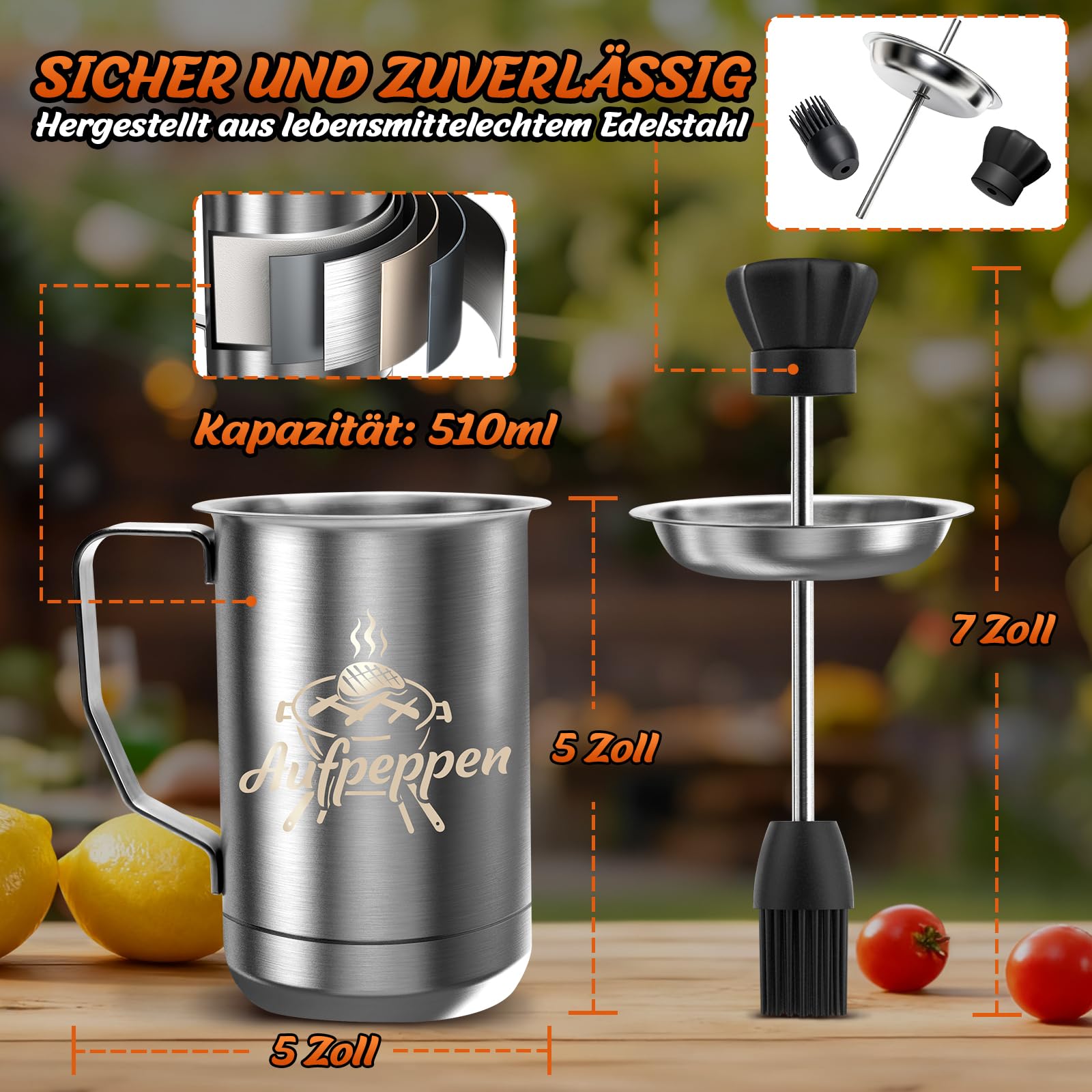 Dusor Regali per uomini, spazzola per barbecue, regali di compleanno per papà/lui/nonno, regali da uomo per calze di Natale per uomini/donne, regali per papà accessori per barbecue