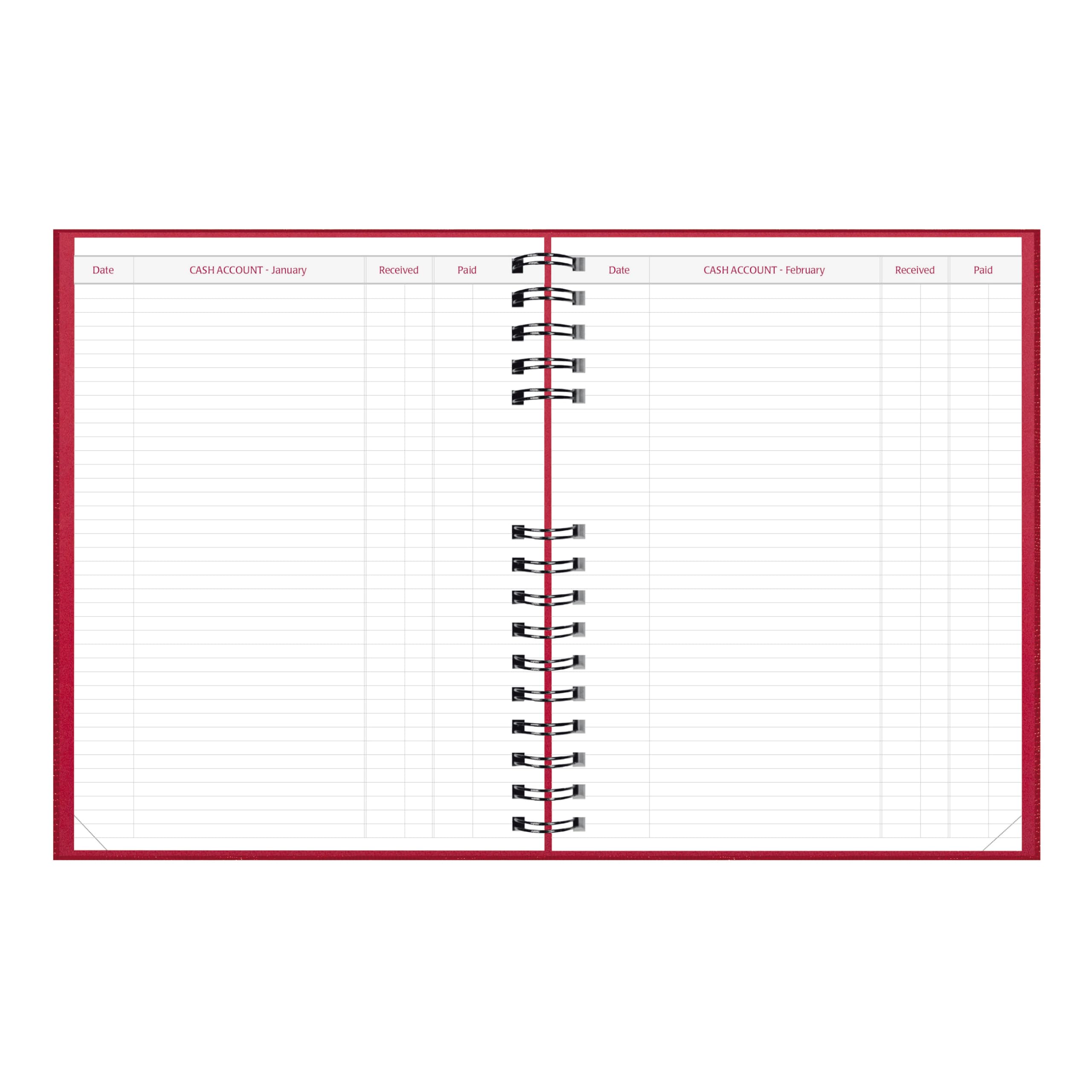BROWNLINE CoilPro Agenda Giornaliera, Untimed, rilegatura a doppio filo, copertina rigida simile a lucertola, 25,7 x 20 cm, rosso brillante