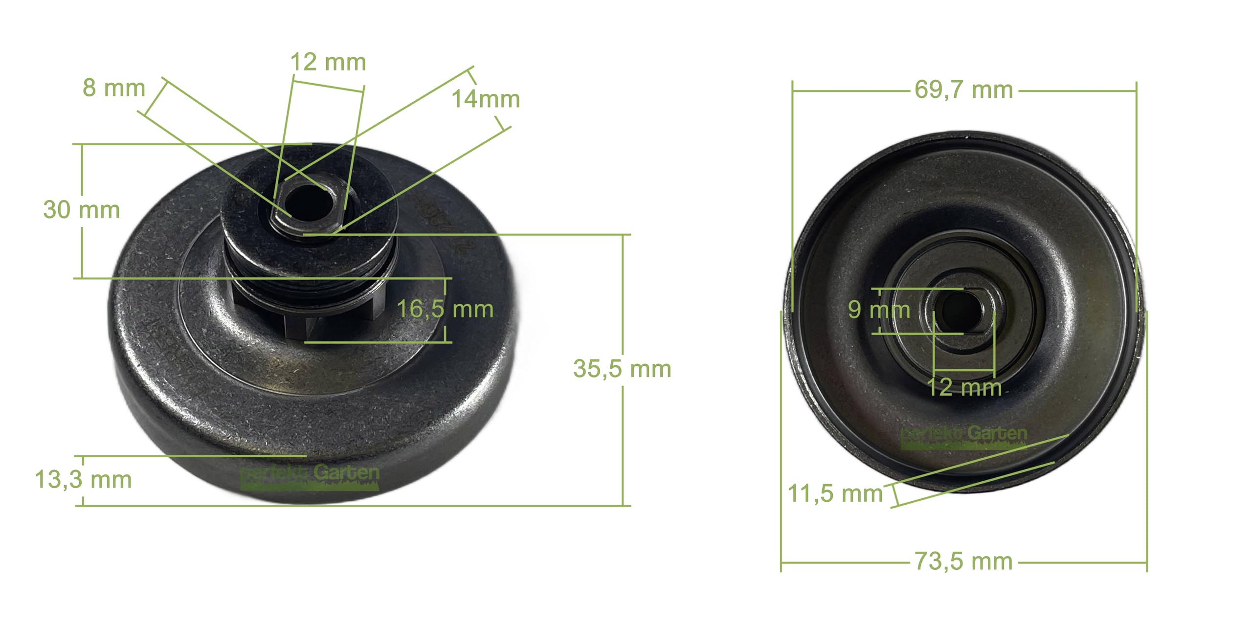 Kettenrad 3/8" 6 Zähne kompatibel mit Makita UC4030 UC4050 UC4051 A / 226.223.111 226223112
