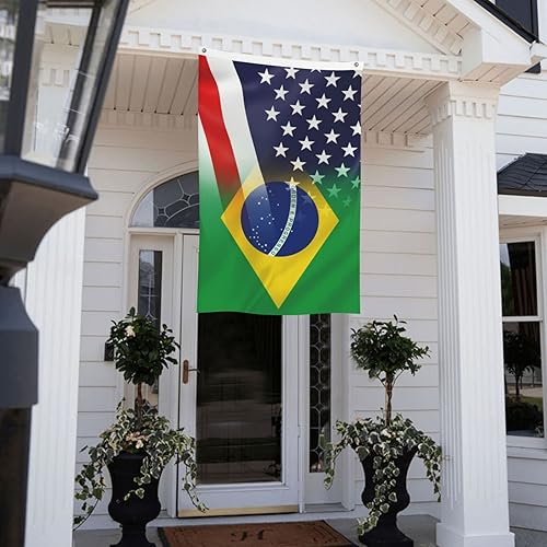Miniatura 9 de Bandera de Brasil y Estados Unidos, 3 x 5 pies, doble cara, colores vivos y resistentes a la decoloración UV para habitaciones de casa al aire libre