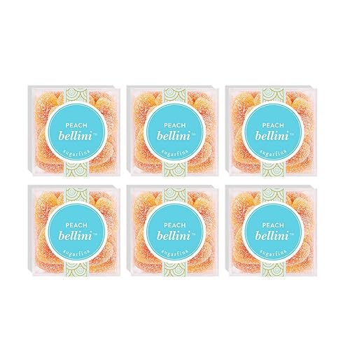 Miniatura 6 de Sugarfina Peach Bellini - Cubo de caramelo pequeño, gomitas, 3.6 onzas, 1 unidad