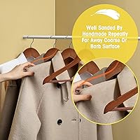 Vista 3 de Perchas de madera – Paquete de 30 – Perchas de ropa para uso diario, perchas de madera resistentes con muescas cortadas con precisión, percha