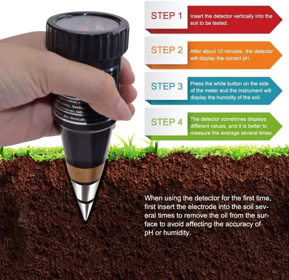 Handheld VT-05 Soil Meter Humidity Tester with Ph Meter Digital Soil PH Meter PH Range 3~8ph, Moister Range 1~8