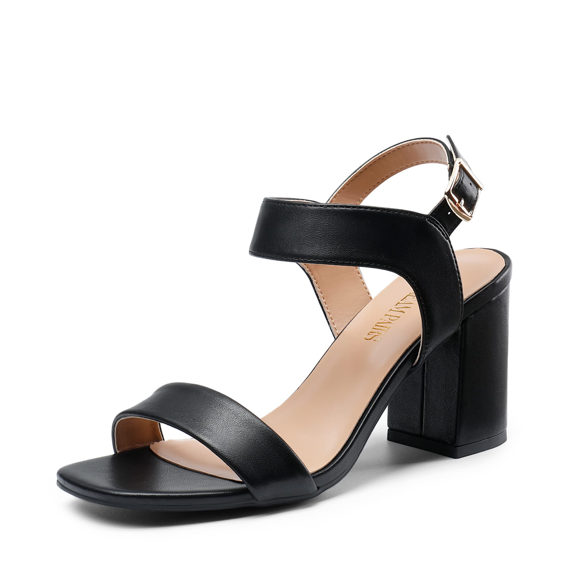 DREAM PAIRS Women's High Chunky Heels Square Toe Block Ankle Strap Dress Comfort Sandals