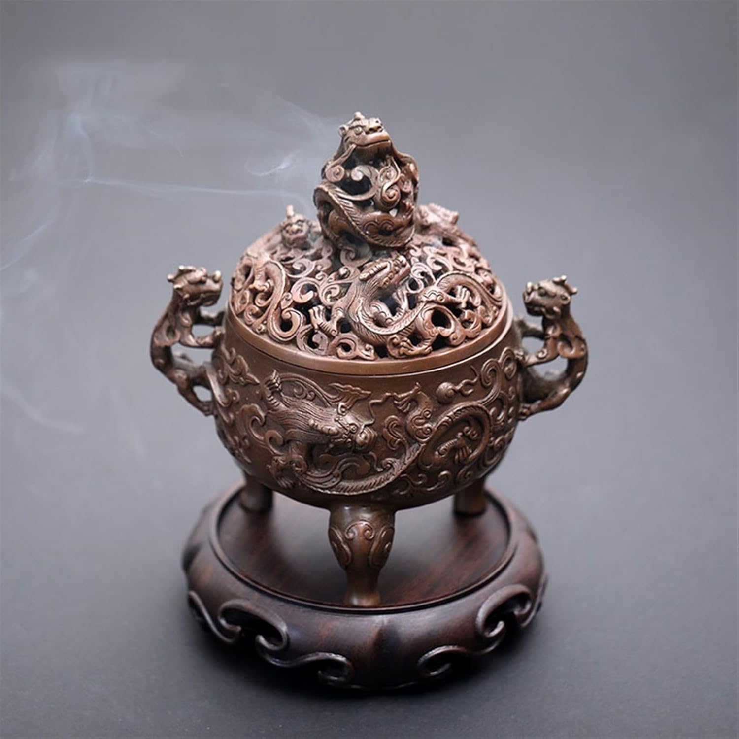 Incense Burner Exquisite Home Incense Burner High-end Copper Incense Holder Retro Beast Shaped Attracting Wealth Incense Holders
