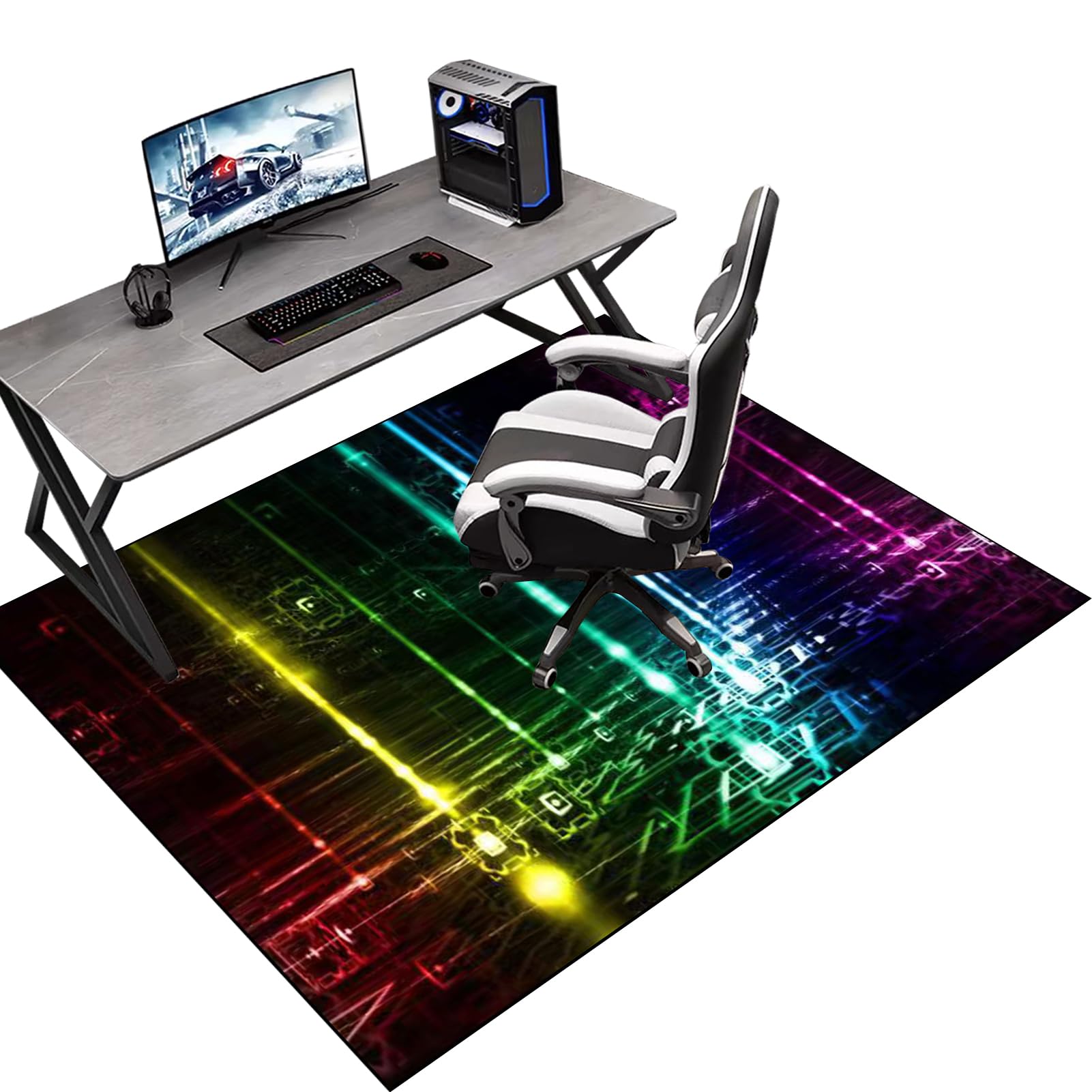 Computer Gaming Chair Mat | Office Chair Mat for Hard Floor | Desk Chair Mat | Floor Protector Mat | Carpet Protector Chair Mat for Office Home Hardwood Laminate Floor Rolling Chair 120 x 150 cm
