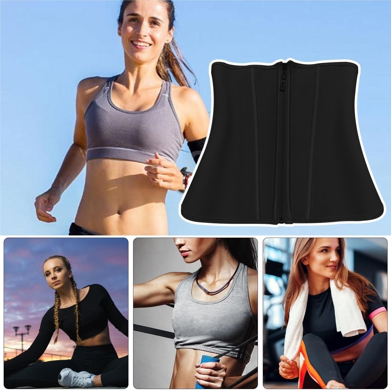 Ceinture De Sudation Abdominale Ceinture Abdominale Amincissante pour Le Ventre, Corset D'entraînement en Latex Élastique Entraîneur De Taille(Beige,XXL)