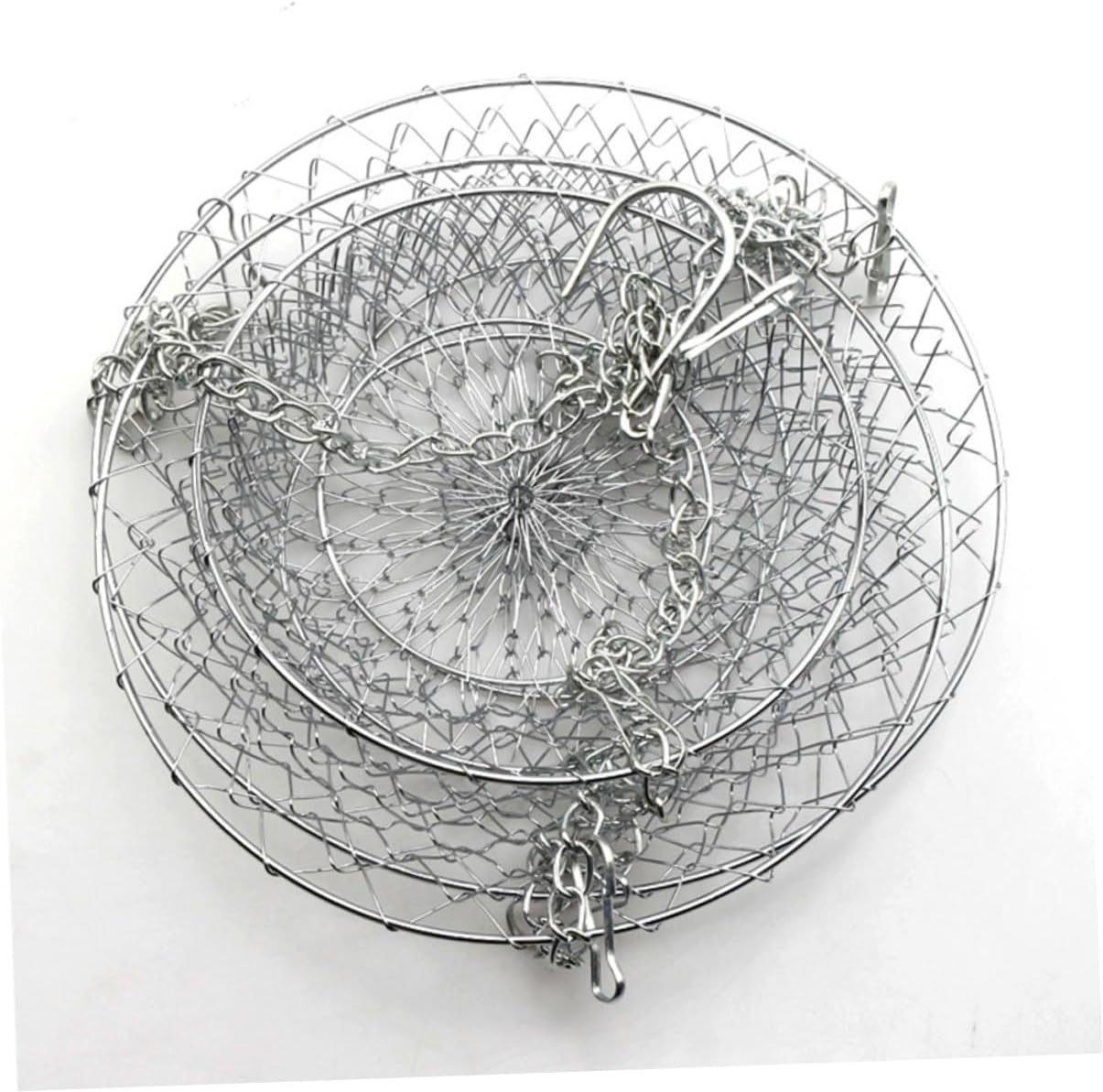 Wall Hanging Fruit Basket for Kitchen Wire Mesh Storage Organizer with Ventilated Design Space-saving Vegetable Holder and Decorative Iron Wire Hanging Basket in Silver