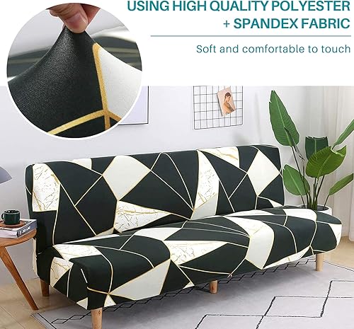 Vista 46 de Funda estampada para futón, fundas elásticas para sofá cama, tamaño matrimonial, individual, queen, sin brazos, fundas protectoras con parte Youmeng