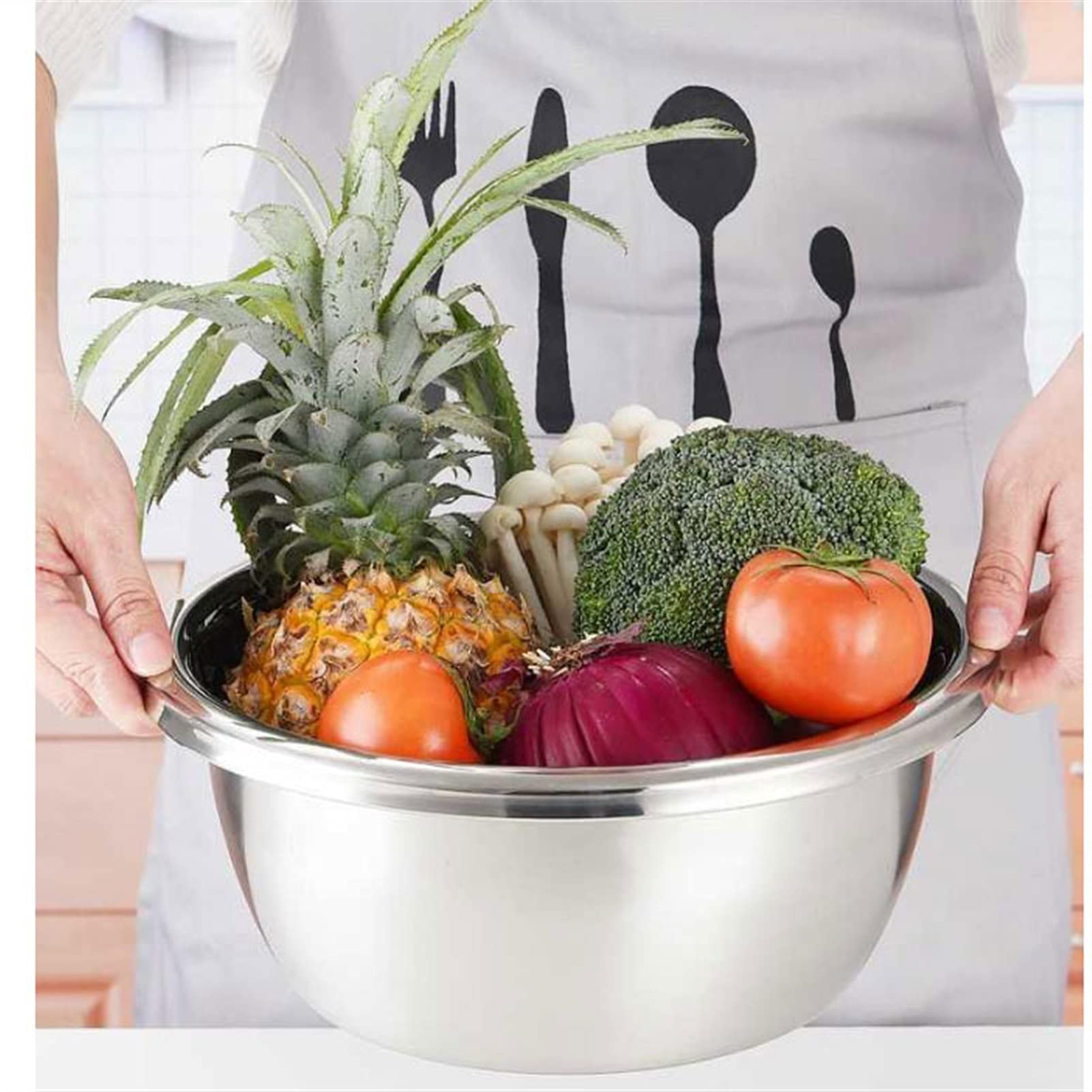 Cuencos para Mezclar de Acero Inoxidable, Cuenco para Sopa, Juego de 8 Piezas para Ahorrar Espacio, Almacenamiento para cocinar Alimentos en el hogar, el refrigerador y la Cocina