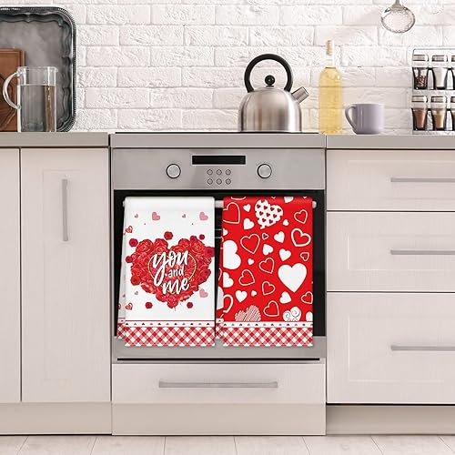 Miniatura 9 de 6 toallas de cocina de invierno con diseño floral absorbente para barra de té, paño de secado a mano, toallas de cocina de Navidad, paños de cocina