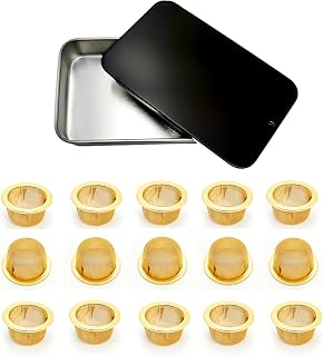 Ruilida Brass Pipe Screens 15pcs 1/2 Inch Premium 0.5" Pipe Screen Filters with Metal Storage Box
