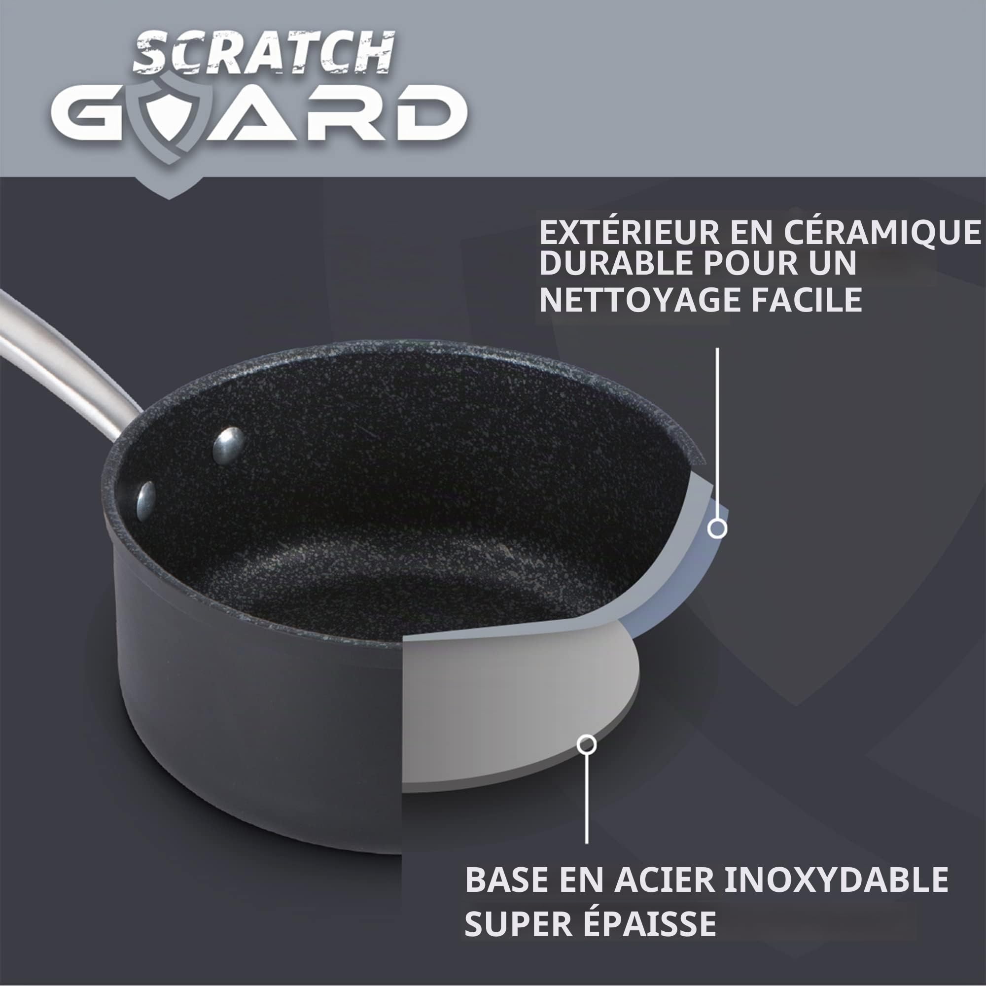 Prestige Batterie de cuisine anti-rayures en aluminium, 5 pièces, noir