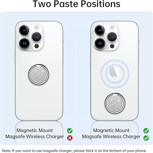 Miniatura 4 de Syncwire Soporte de anillo para teléfono celular, soporte de anillo de dedo brillante con rotación de 360 para soporte magnético de automóvil,