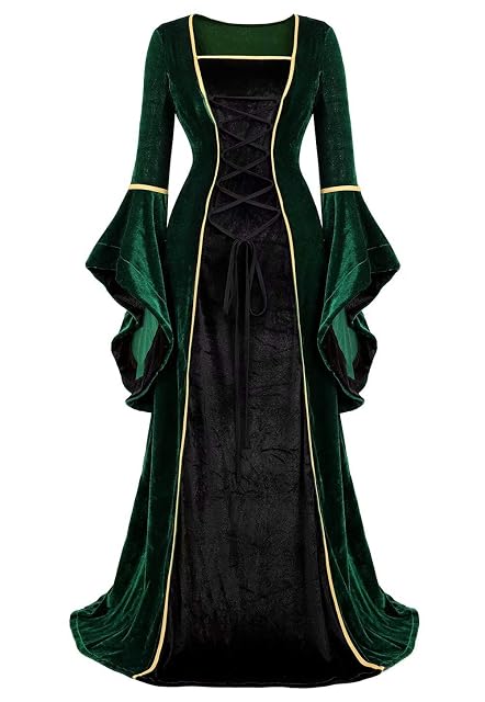 Disfraces Mujer Medieval renacentista Vestido Terciopelo Manga Corta Vintage Victoriano gotico con Manga…